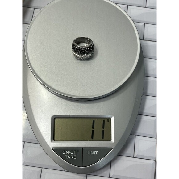 925 STERLING SILVER PAVÉ SET CZ DOUBLE BAND RING, SIZE 6.25 - Regency Mob Wife - Picture 11 of 13